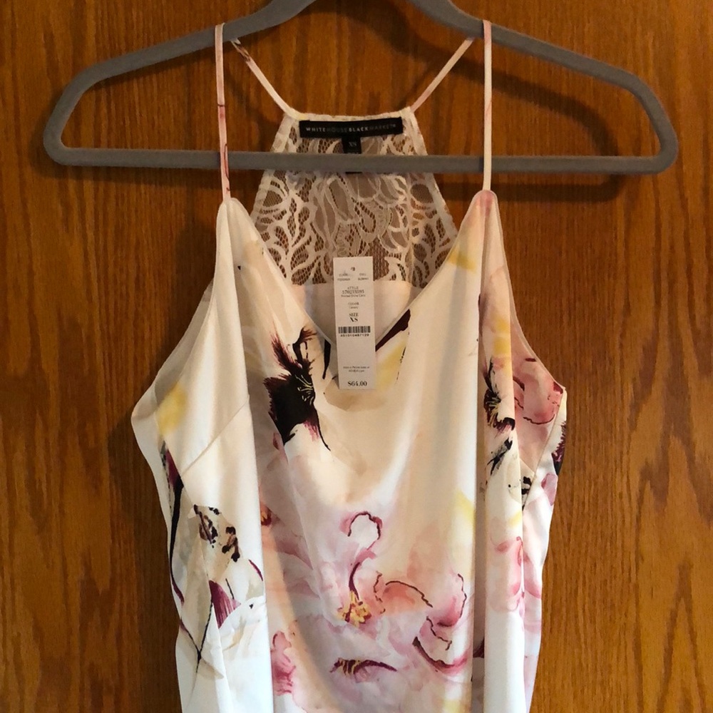 White House Black Market XS printed top